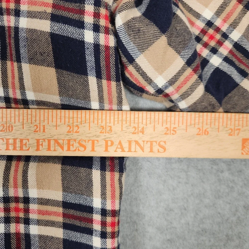 Vintage Insulated Flannel Shirt Mens Large Tab Blue Plaid Back Packer Outdoors